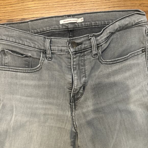 Levi’s Jeans Womens Gray 30 311 Shaping Skinny Distressed Accents Size 10 - Picture 3 of 10